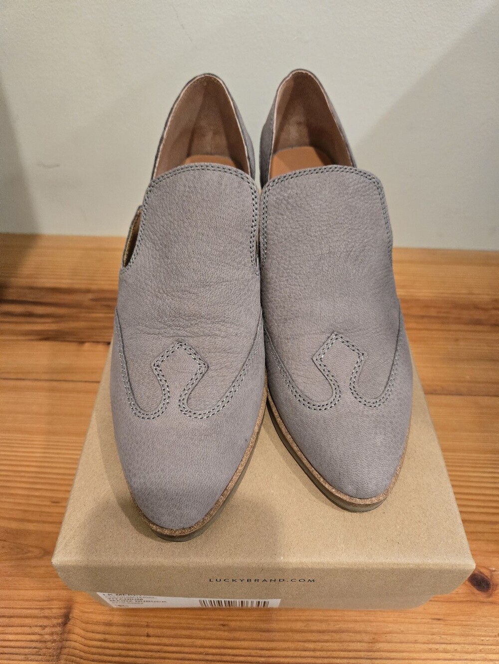 Lucky Brand Light Grey Suede Slip-On Shoes